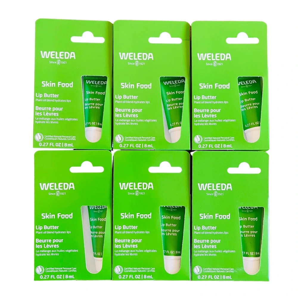 Weleda Skin Food Hydrating Lip Butter Clear 0.27 oz / 8mL - Set of 6 NIB